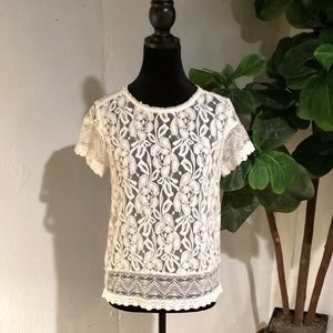 COPY - The Limited Sheer Lace Blouse